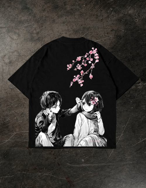 Eren Yeager Mikasa Modern  Oversized T-Shirt